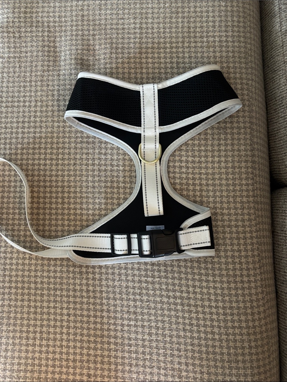 Black and White Reflective Dog Harness - Men's Accessories